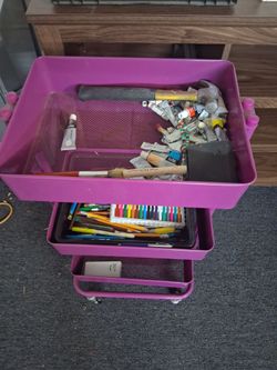 Storage tray on wheels