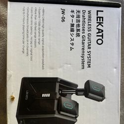 LEKATO Wireless Guitar System with Charging Box 5.8GHz Wireless Guitar Transmitter and Receiver Rechargeable Audio Guitar Wireless System with 4 Signa