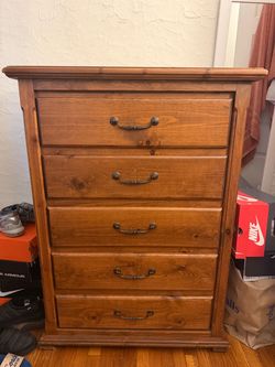 Solid Wood 5-Drawer Tall Dresser