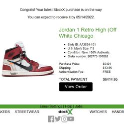 Off White Jordan 1 Chicago *includes online receipt*
