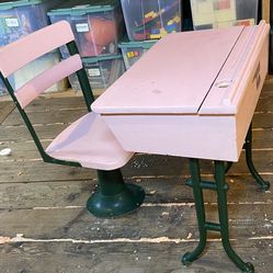 Antique School Desk and Chair 
