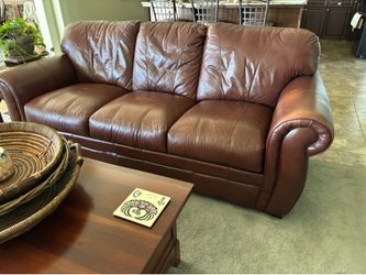 Vintage brown leather couch