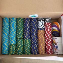 Poker Chips, Dealer Buttons, Small Blind, Big Blind Buttons