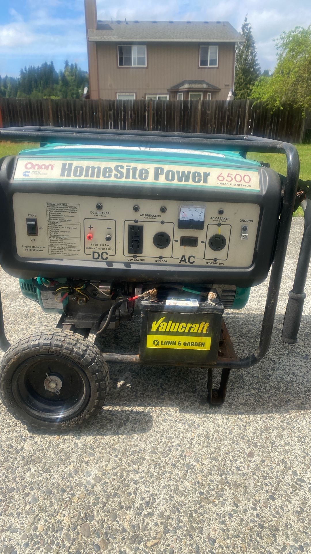 Onan Homesite Power 6500 Watt Portable Generator