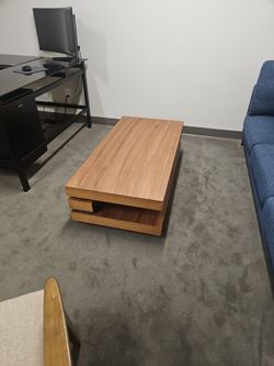 Scandinavian design Wooden Coffee Table with Lower Shelf