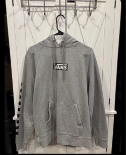 Large Vans Box Logo Grey Pullover Hoodie