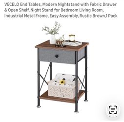 New side table with fabric drawer