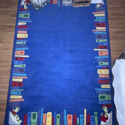 Joy Carpets "Books A Plenty" 7' 8" x 10' 9" Rectangle Kid's Children's Rug STAINMASTER Made in USA