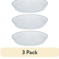 3-Pk, Better Homes & Gardens Plant Vinyl Translucent Resin Saucer, 16-inch, Indoor & Outdoor Use