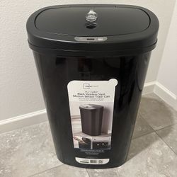 Nine Stars 13.2 Gallon Trash Can, Motion Sensor Kitchen Trash Can, Black Stainless Steel