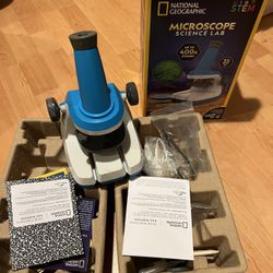 Microscope for Kids - Science Kit with an Easy-to-Use Kids Microscope, Up to 400x Zoom, Blank and Prepared Slides, Rock & Mineral Specimens, STEM Proj