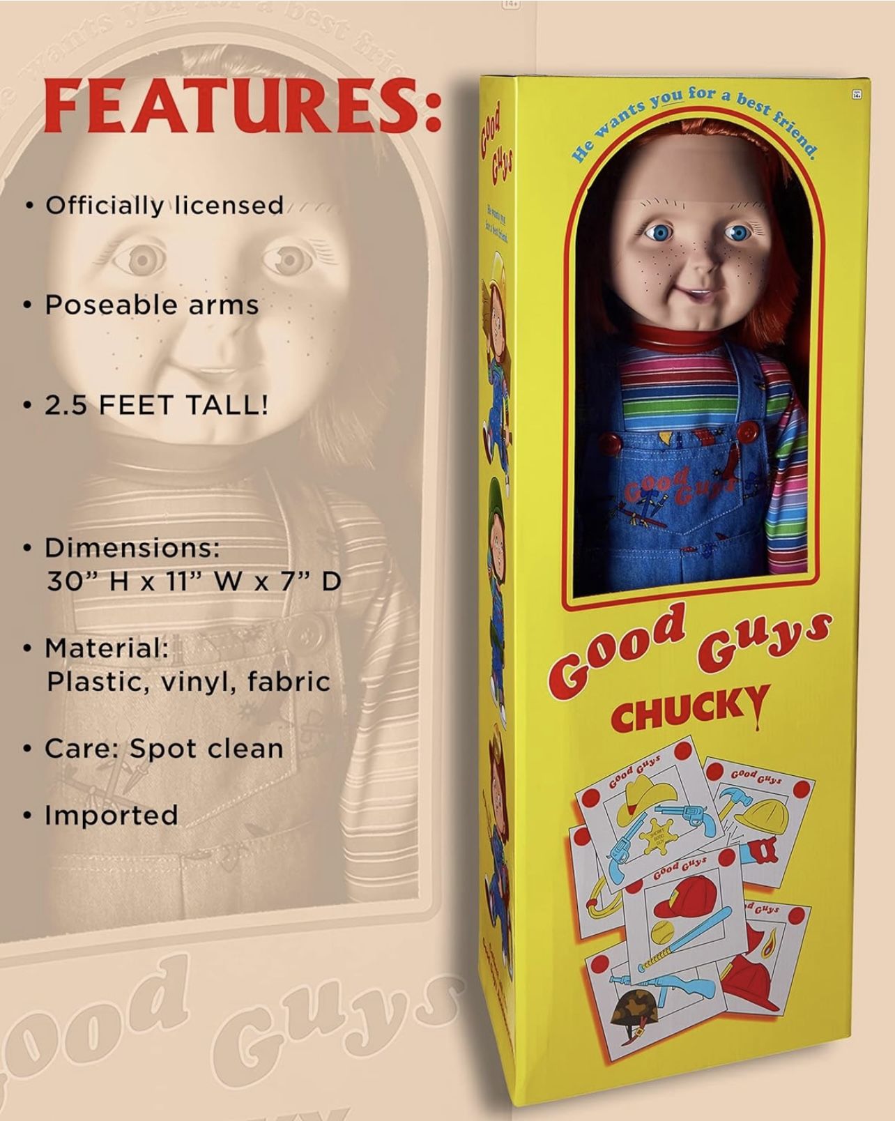 Spirit Halloween Childs Play 2 30 Inch Good Guys Chucky Doll