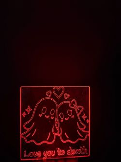 Love You to Death Ghost Couple 3D Acrylic LED Light – 16 Colors