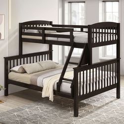 Brand New Brown Twin Full Bunk Bed No Mattress