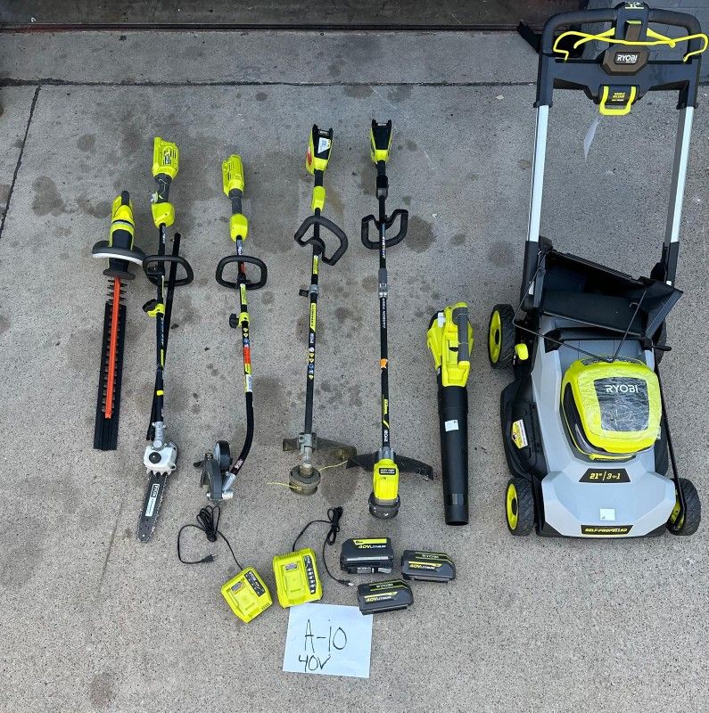 Ryobi 40v 7 Tool Combo Kit Herramienta Landscaping Yard