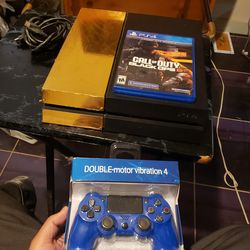 Gold & white Playstation 4 PS4 500GB all cables. 1 Controller. & brand New Call of duty black ops 6 for $160! Firm. Or trade $300! Item