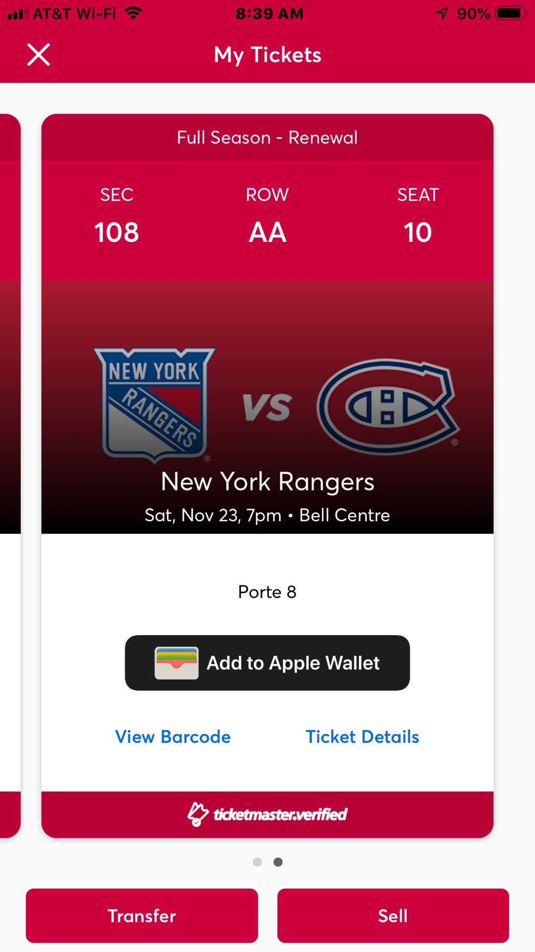 Montreal Canadiens Tickets vs NYR. FIRST ROW!! Pair