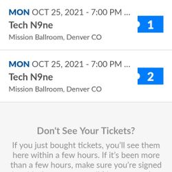 Tech N9ne Tickets (2) Plus Parking