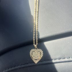 10k GOLD HELLO KITTY ROLEX CHAIN WITH PENDANT