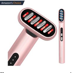 5 in 1 Facial Wand | Microcurrent Device for Anti-Aging, Red & Blue Light Therapy, Face Massager for Rejuvenation, LED Light Therapy, Heat Therapy, Sk