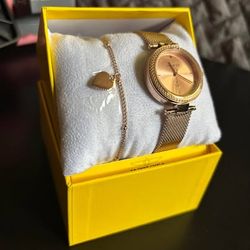 Invicta Women's Rose Gold Watch and Bracelet Set