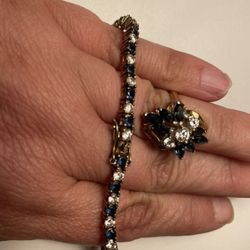 sapphire ring and bracelet