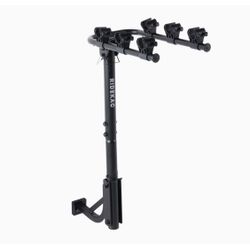 Hitch Mounted 3-Bike Suspension Rack, Quick Release Handle, Double Folding, Smart Tilting Design, 1.25" & 2" Hitch with Included Adapter