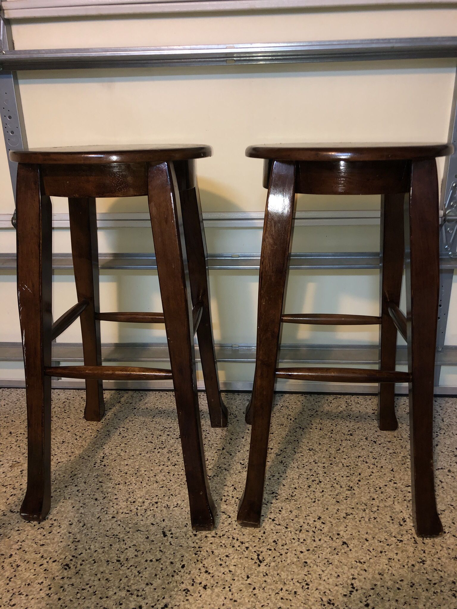 2 Wood Bar Stools - Good Condition