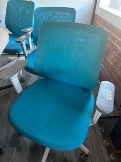 Blue Rolling Office Chairs