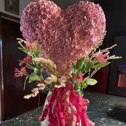 Heart Flower Arrangement With Vase