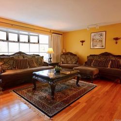 Ashley Living Room Set With Marble Table Top 