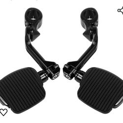 1.25" Long Angled Adjustable Motorcycle Mini Board Kit Floorboard Mount Kit Fits for Harley Sportster Dyna Touring Road King Street Glide Road Glide E