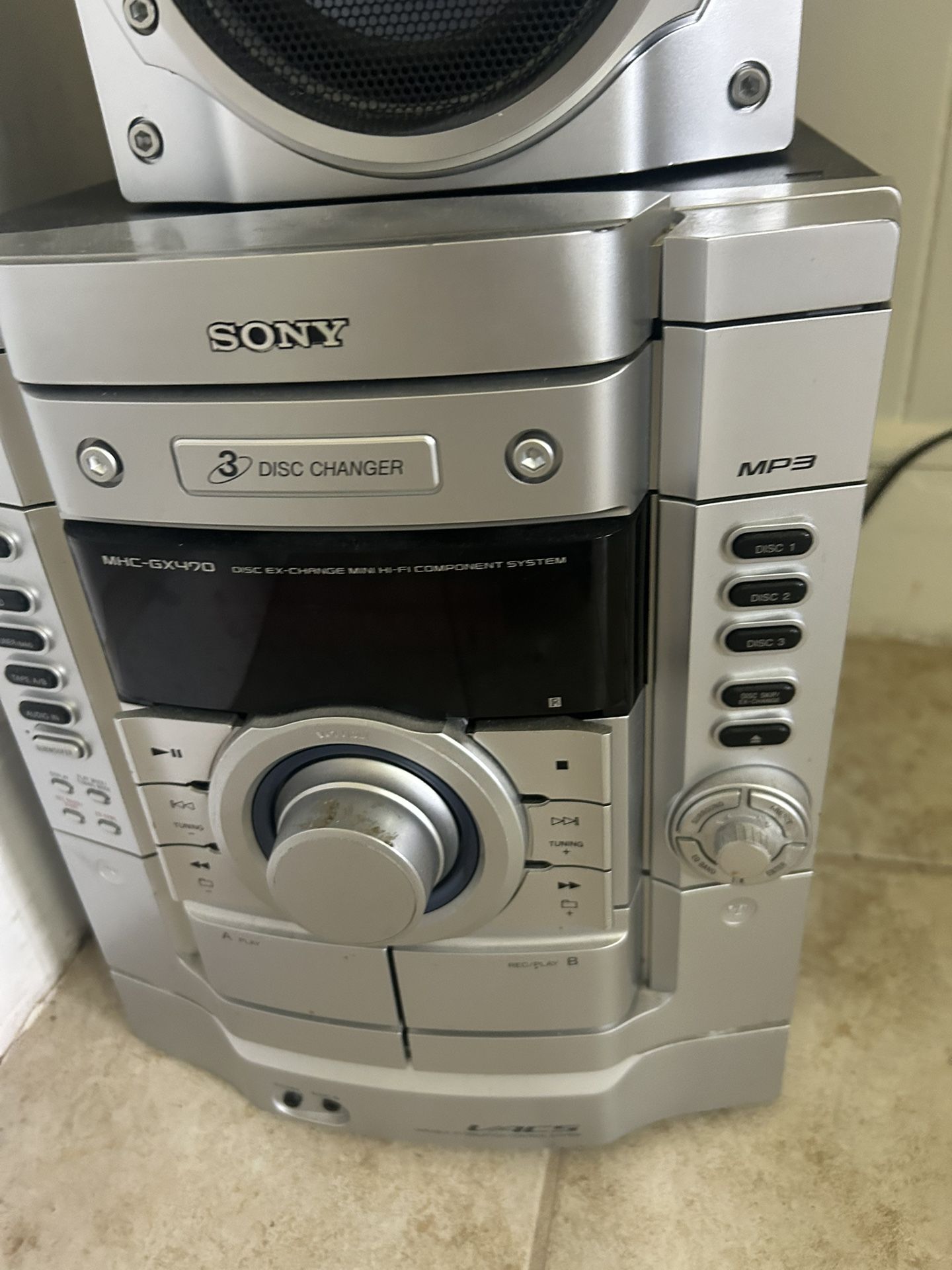 Sony HCD-GX470 3 CD/Dual Cassette Deck Stereo Receiver/