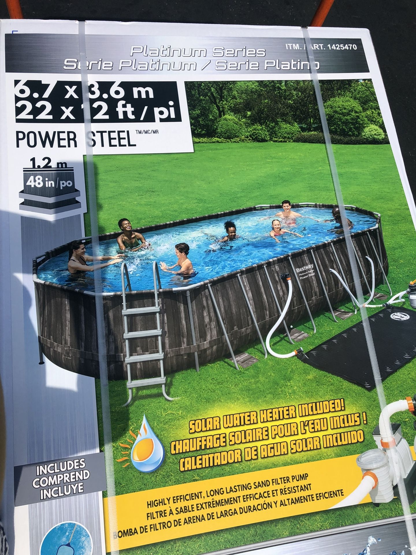 Bestway Power Steel Frame Oval Pool 22 Ft x 12 Ft Swimming Pool💦