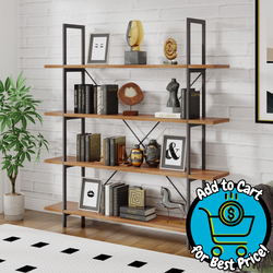 Christopher Knight Home Industrial Iron Bookcase with Solid Wood Shelves and X-Frame in Antique Black Finish