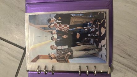 K-Pop Group Photo Card in Purple Binder