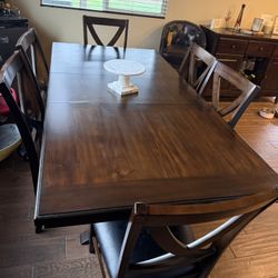 Dining Room Table 6 Chairs Middle Leaf 