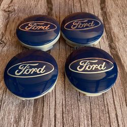4Pcs Wheel Center Caps BLUE Hubcaps Rim Emblem for Ford 54mm BC4