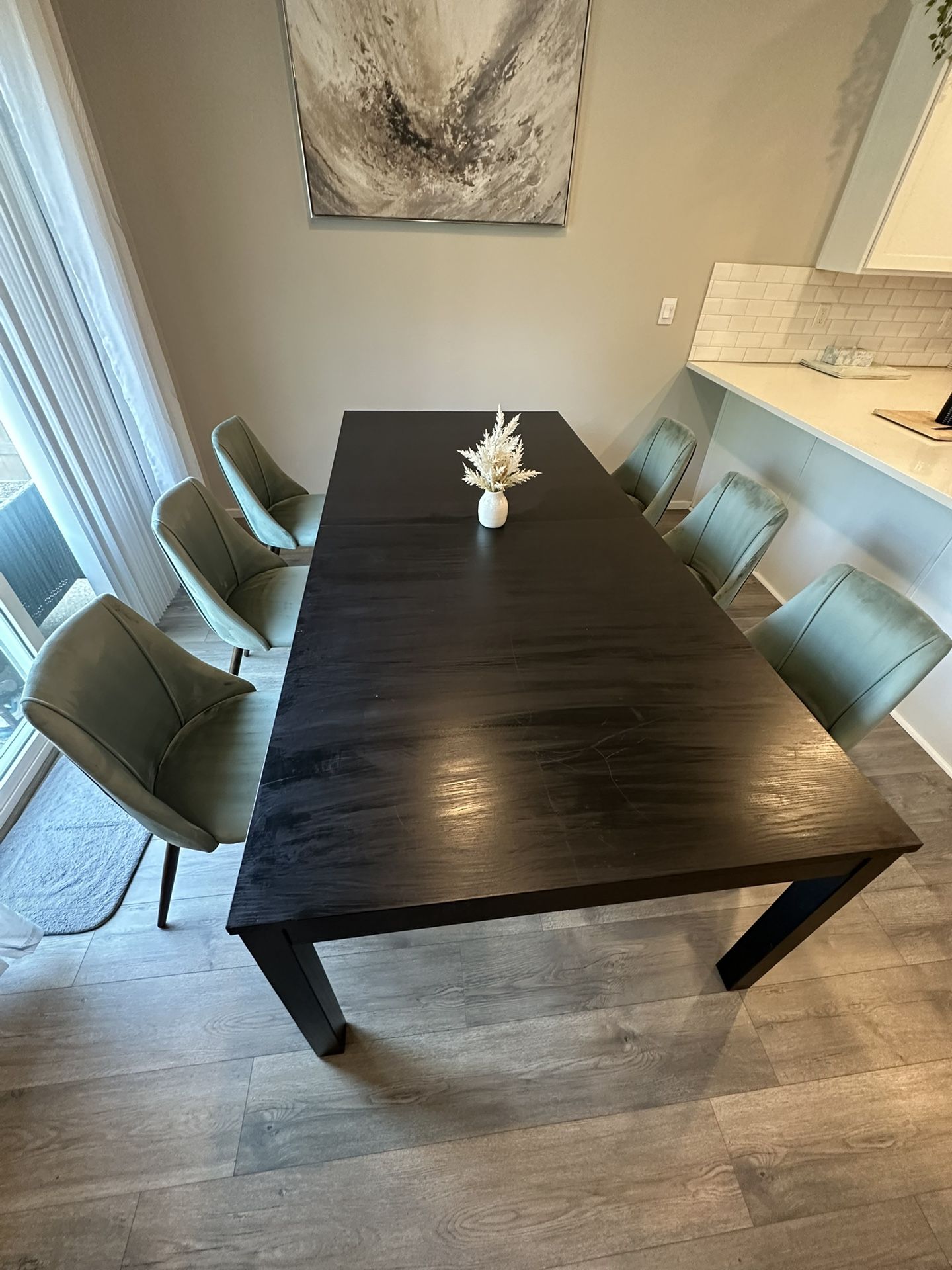 95” Super Large Table 6 Chairs