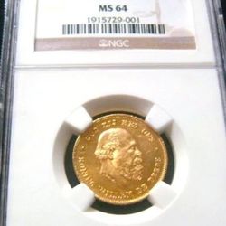 1875 Dutch Netherlands Gold Coin 