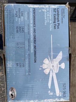 Ceiling fan. 52 inch Hampton bays. Brand new Never opened In Box