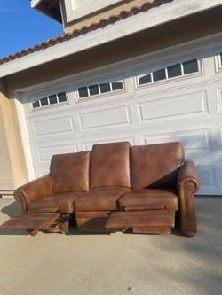 Ethan Allen Leather Sofa