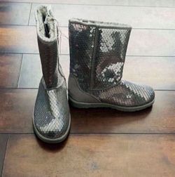 Little Girls Clothes And Shoes Brand New Toddler Silver Sequins Boots Size 1 Kids 