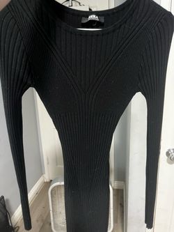 Hera Collection Black Ribbed Knit Dress