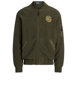 Polo Ralph Lauren Green Brushed Fleece Full Zip Bomber Jacket XL, NWT