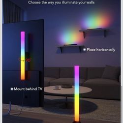 Govee RGBIC Light Bars, 15 Inches WiFi TV Backlight Suitable for 45-70 inch TVs, Smart Light Bars with Multiple Placement Options, Work with Alexa and