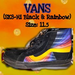VANS- SK8-Hi  (black & rainbow) 