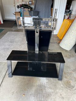 Tv stand with glass shelves