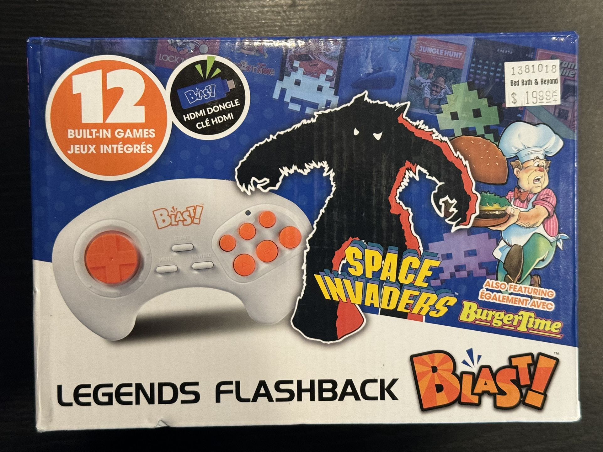 NIB Legends Flashback Blast 12 Built-in Games - Includes Space Invaders