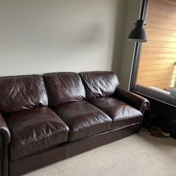 Leather Pull Out Sleeper Couch